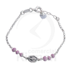 Imagen de PULSERA MILAGROSA ESMALTE ROSA 14+2 CMS PLATA 925