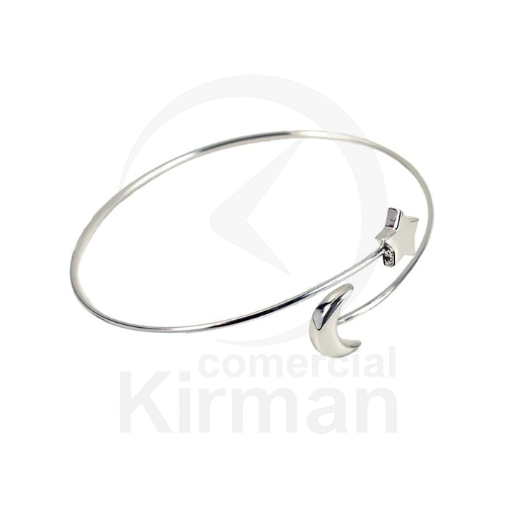 Imagen de PULSERA LUNA Y ESTRELLA PLATA 925