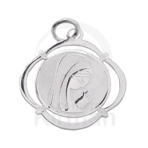 Imagen de COLGANTE VIRGEN REDONDO CALADA 17x18 MM PLATA 925