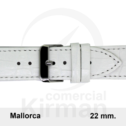 	CORREA PIEL BLANCA MALLORCA 22 MM