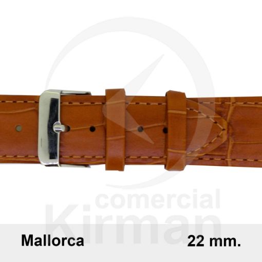 CORREA PIEL MARRÓN CLARO MALLORCA 22 MM