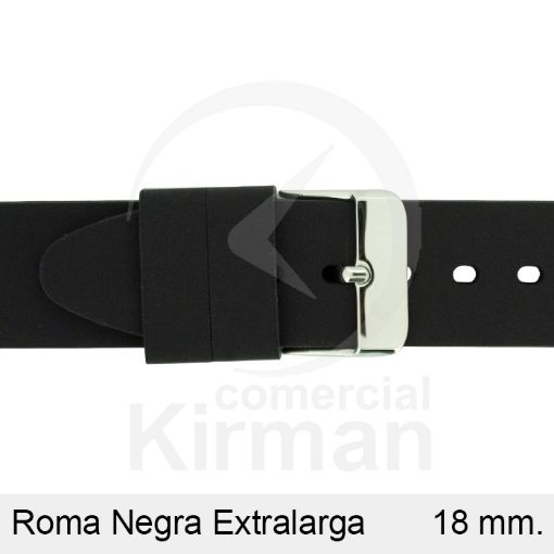 Imagen de CORREA SILICONA NEGRA ROMA EXTRALARGA 18MM