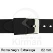 Imagen de CORREA SILICONA NEGRA ROMA EXTRALARGA 22MM