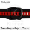 Imagen de CORREA SMART SILICONA NEGRA-ROJA TEXAS 35MM