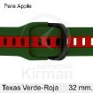 Imagen de CORREA SMART SILICONA VERDE-ROJA TEXAS 32MM