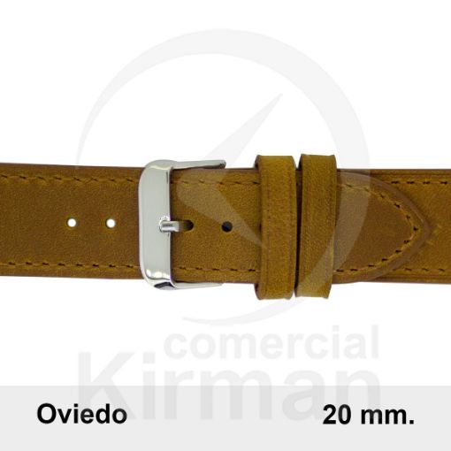 CORREA PIEL MARRÓN CLARO OVIEDO 20MM