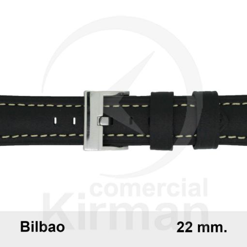 CORREA PIEL NEGRA BILBAO 22MM