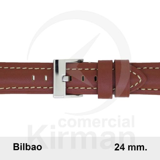 CORREA PIEL MARRÓN CLARO BILBAO 24MM