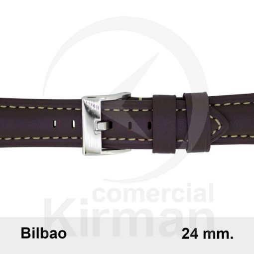 CORREA PIEL MARRÓN OSCURO BILBAO 24MM