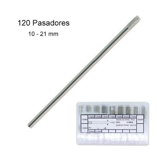 Imagen de SURTIDO DE 120 PASADORES CON BORDE ESTRIADO Ø 0,90mm