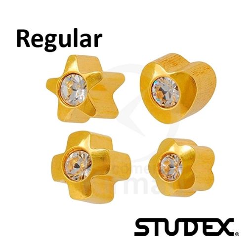 Imagen de Serie Regular Surtido de Formas Doradas Zirconita Blanca