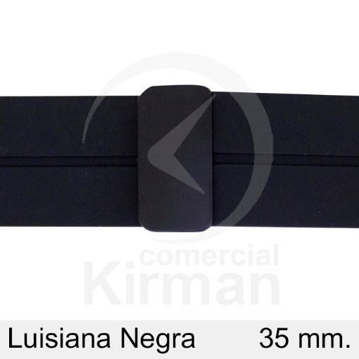Imagen de CORREA SMART SILICONA NEGRA LUISIANA 35MM