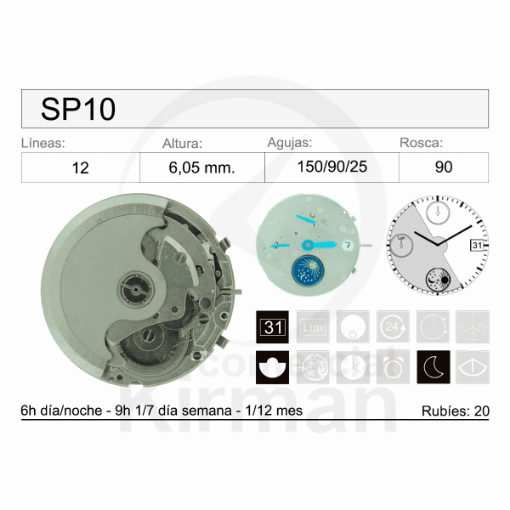 Imagen de Movimiento de pulsera mecánico SP10