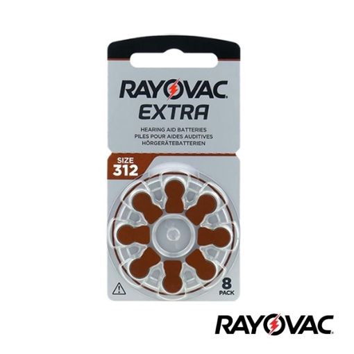 Batería para audífonos Rayovac tipo PR-41 (312) 8 pzas