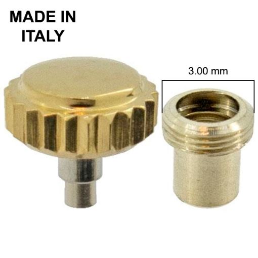Imagen de CORONA ROSCADA TUBO CHAPADA R90 Ø3.50mm (T Ø3.00mm x 1.90mm)